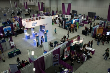 intel booth in a convention center