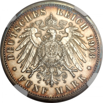 1903 german five mark reverse
