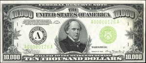10,000 dollar bill