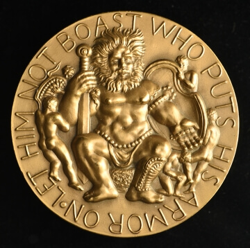 medal with muscular man
