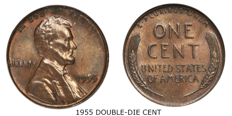 1955 DOUBLE DIE CENT