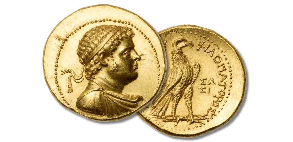 202-200 B.C. octodrachm of Ptolemy IV